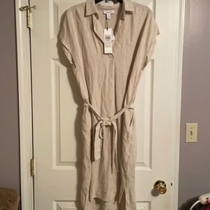 Calvin Klein Tie Waist Shirt Dress